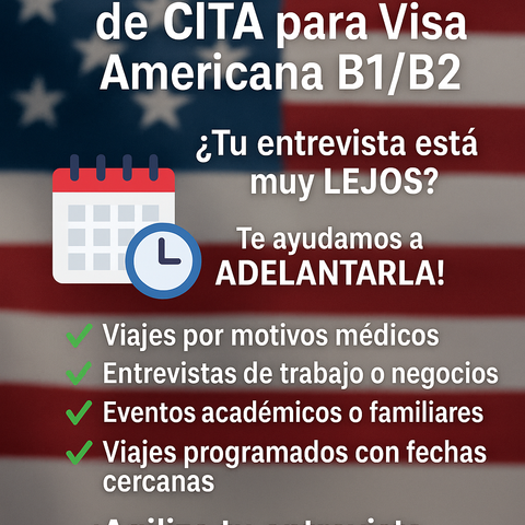 Adelanto de Cita para Visa Americana B1/B2 🇺🇸 Costa Brasil Turismo